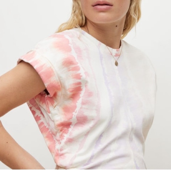 Allsaints Mira Marea Heavyweight Cotton Tie-Dye Cropped T-shirt size Medium - Picture 10 of 10